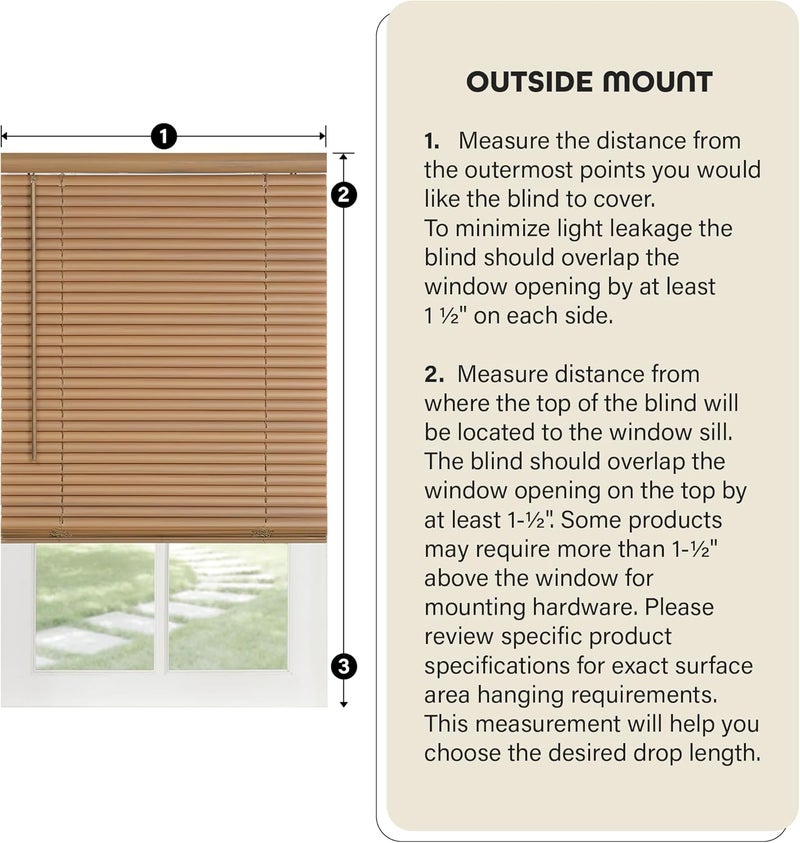 Achim Cordless Light Filtering Mini Blind - 28 Inch Width, 48 Inch Length, 1" Slat Size - Alabaster - Cordless GII Morningstar Horizontal Windows Blinds for Interior by Home Decor - Image 5